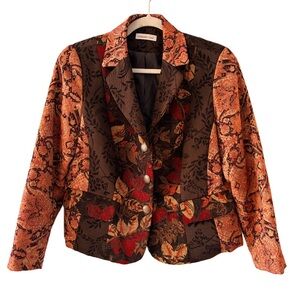 Tapestry jacket size L rose tones vintage floral